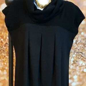 Black cowl neck sweater dress